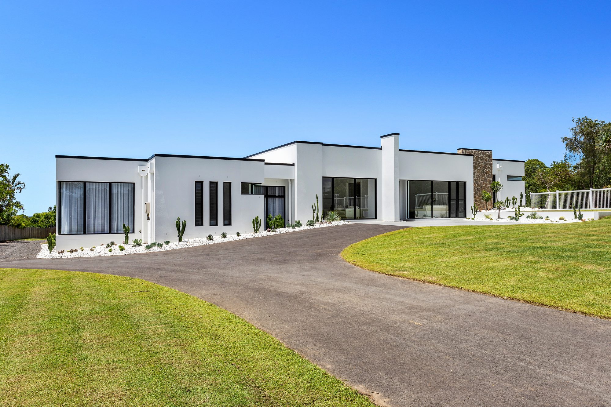 Yellowwood acreage home, long driveway approach