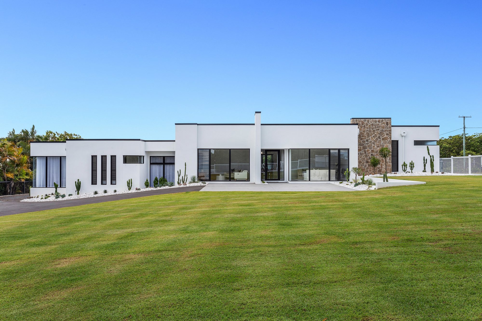 Yellowwood completed home, street facade